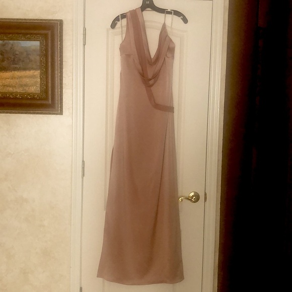 NWT Halston Champagne Blush floor length gown - Picture 11 of 14